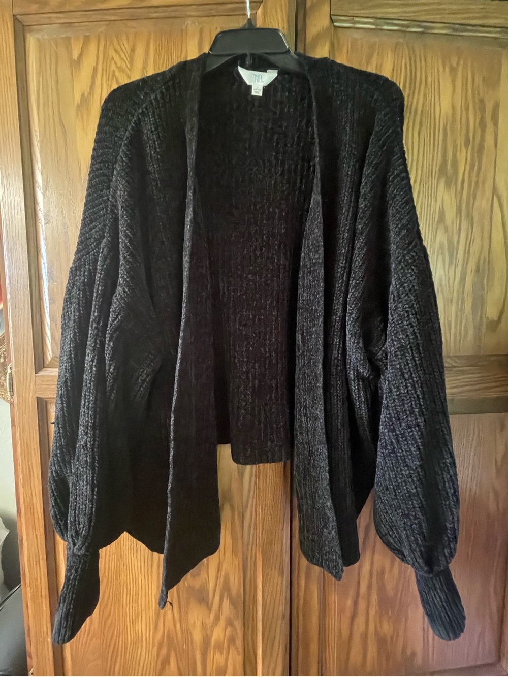 Cozy Black Chenille Women’s Sweater Cardigan